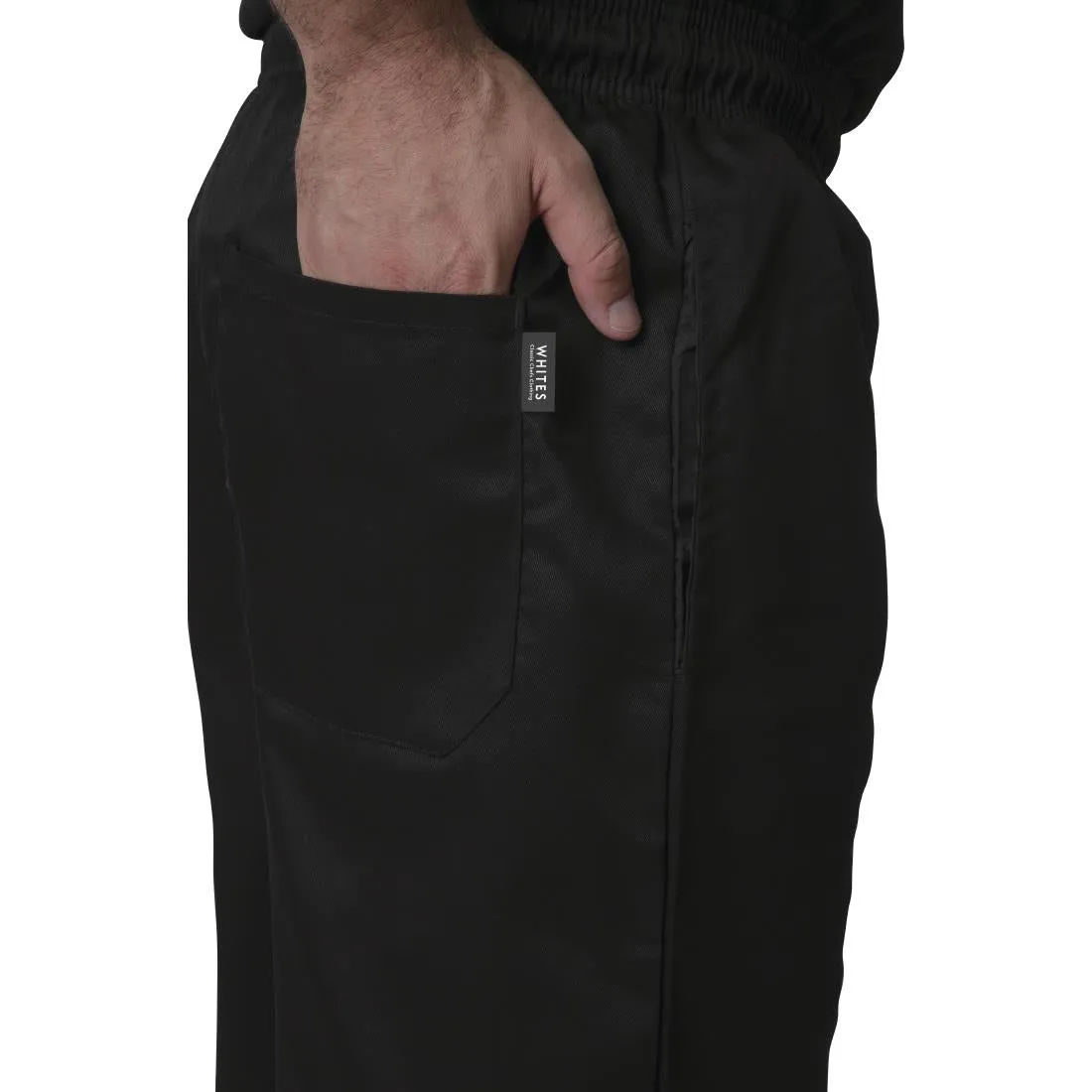 A582-S Whites Vegas Chef Trousers Polycotton Black S