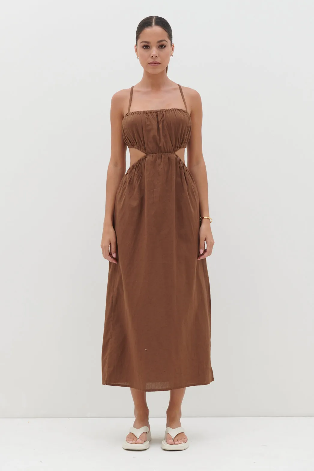 Artie Cut Out Midaxi Dress - Espresso