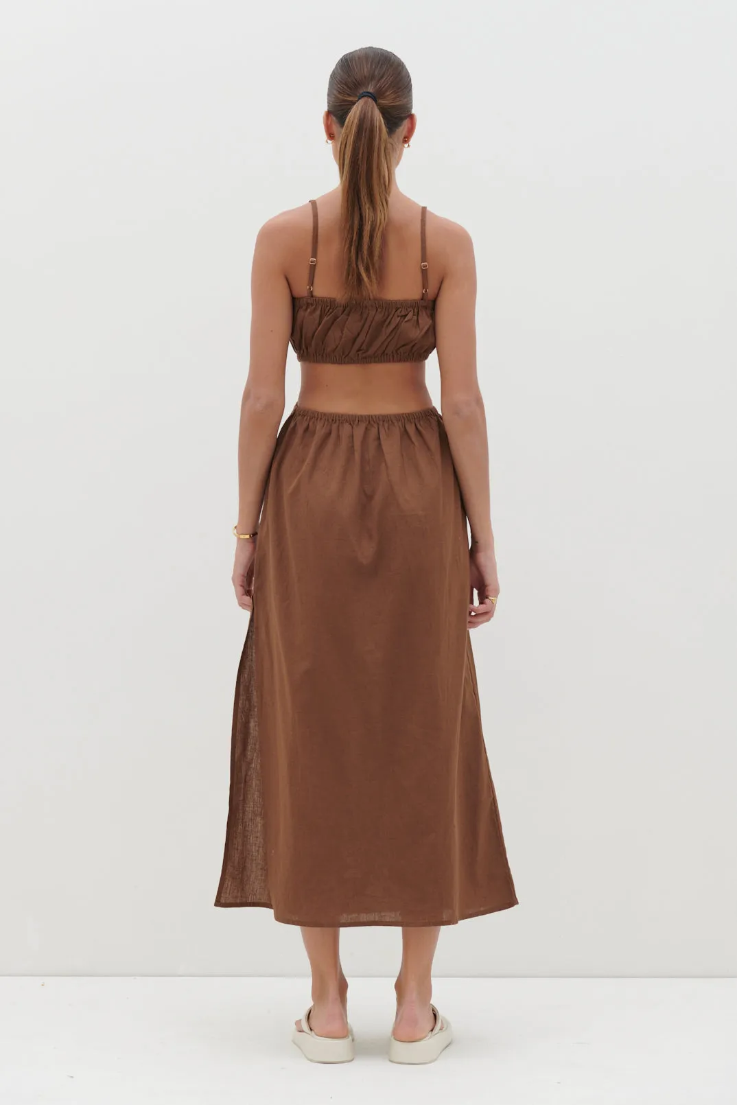 Artie Cut Out Midaxi Dress - Espresso