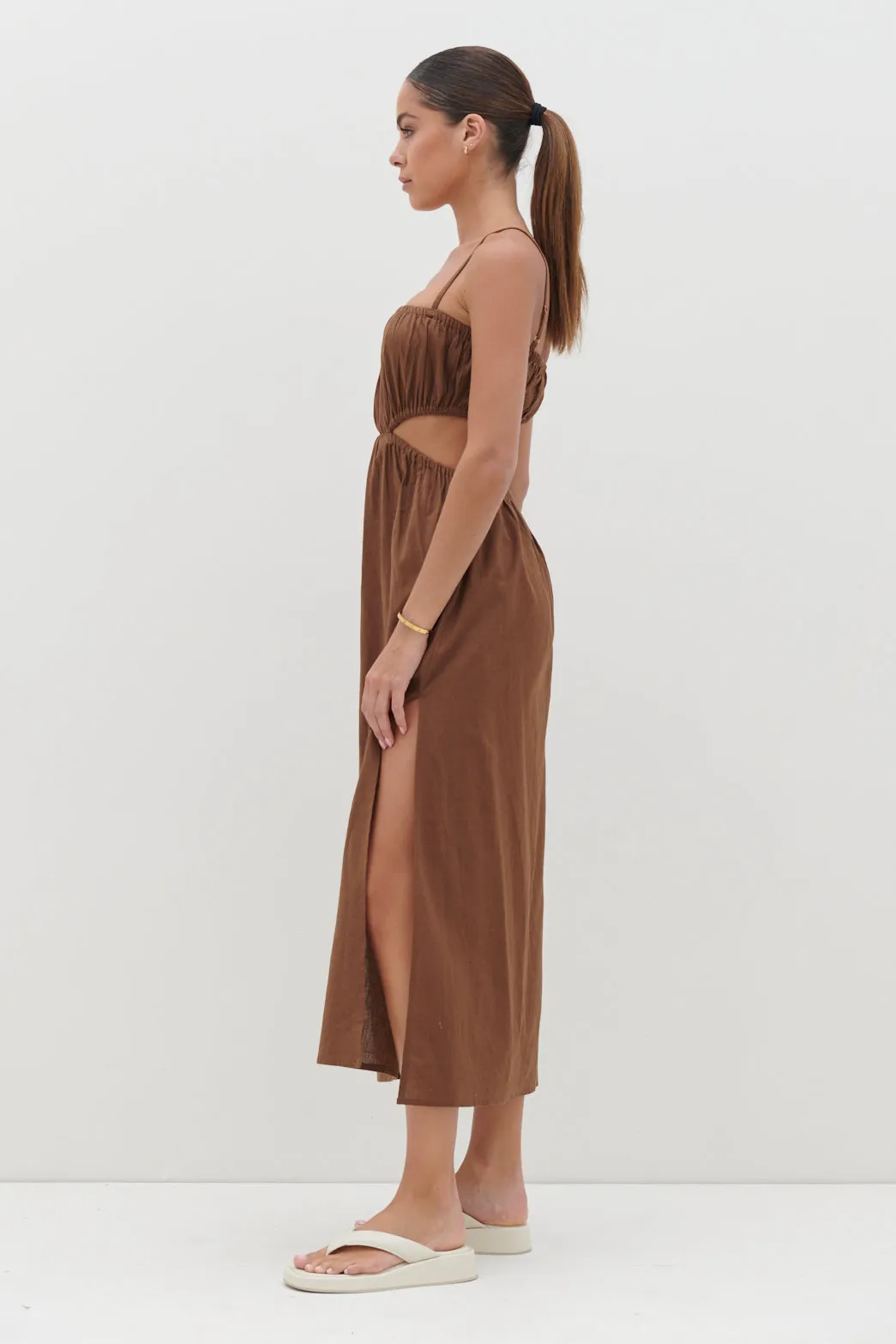 Artie Cut Out Midaxi Dress - Espresso