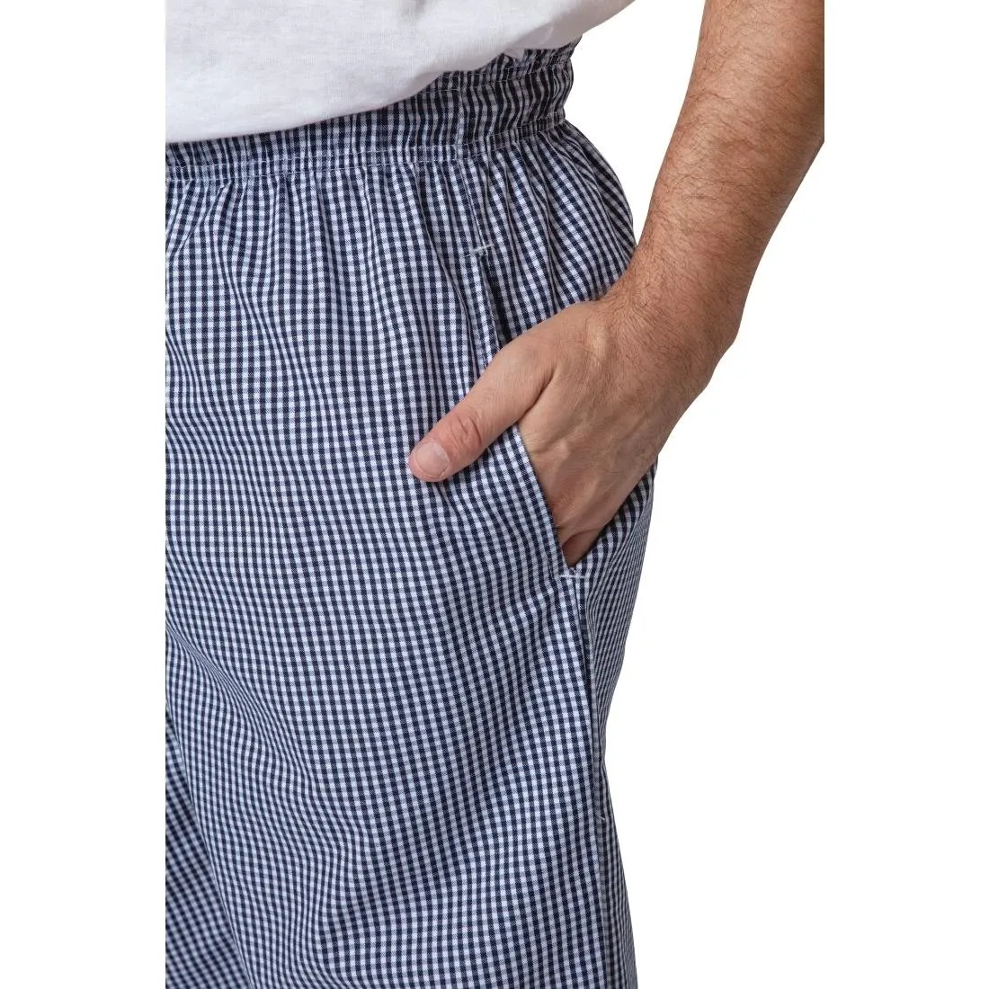 B311-XS Whites Unisex Vegas Chefs Trousers Small Blue and White Check XS