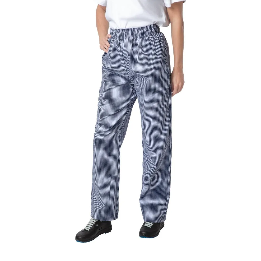 B311-XS Whites Unisex Vegas Chefs Trousers Small Blue and White Check XS