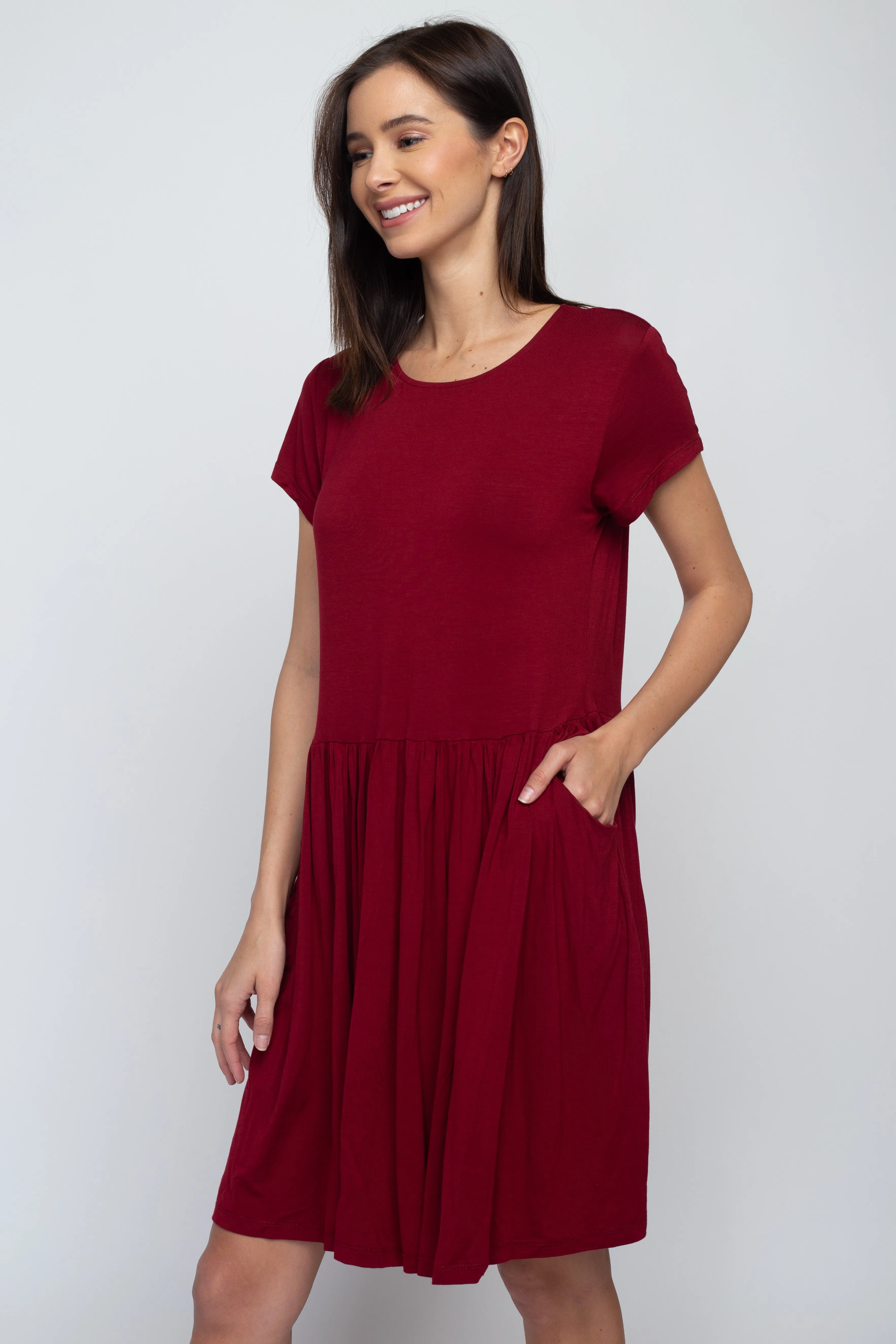 Babydoll Short Sleeve Swing Dress