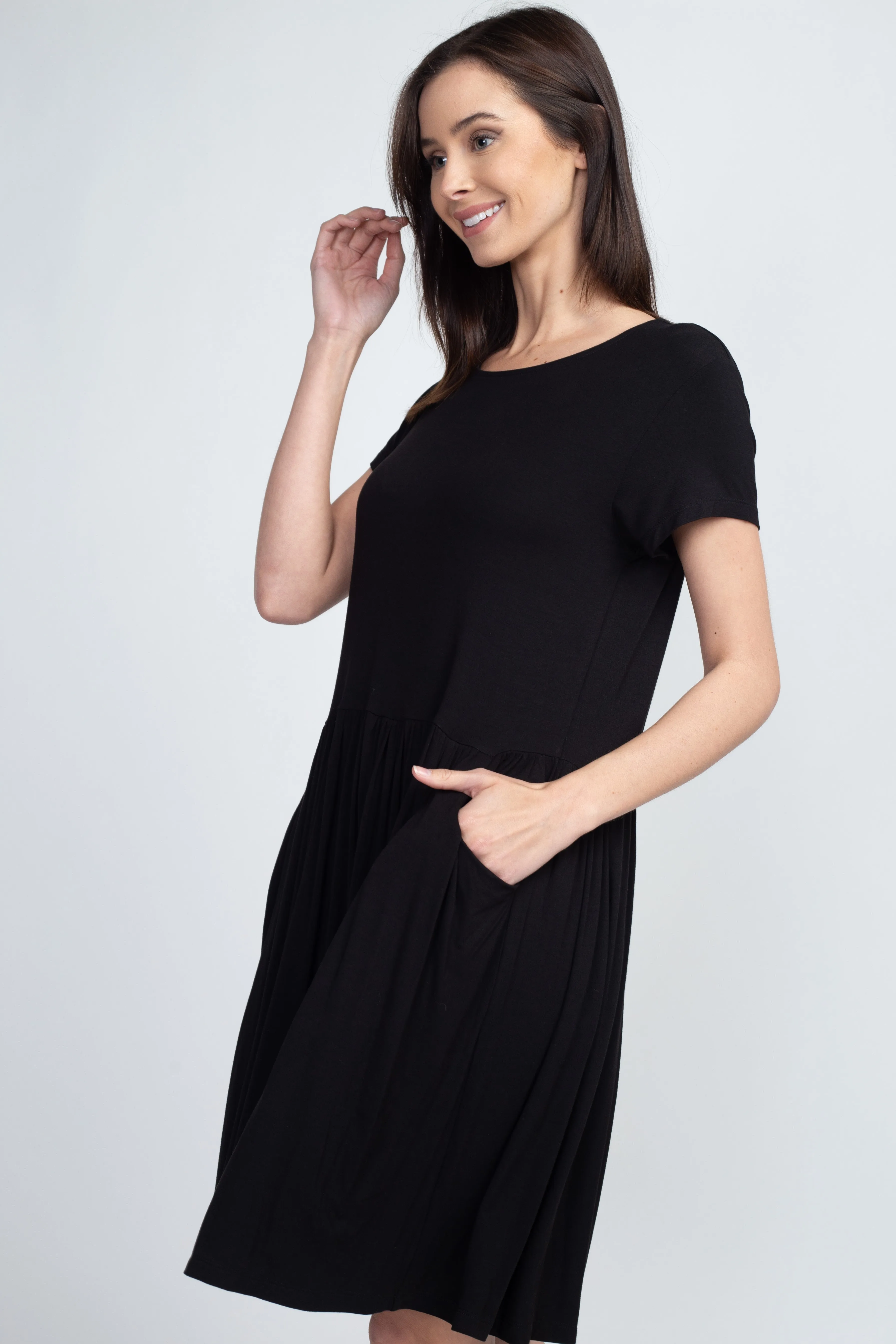 Babydoll Short Sleeve Swing Dress