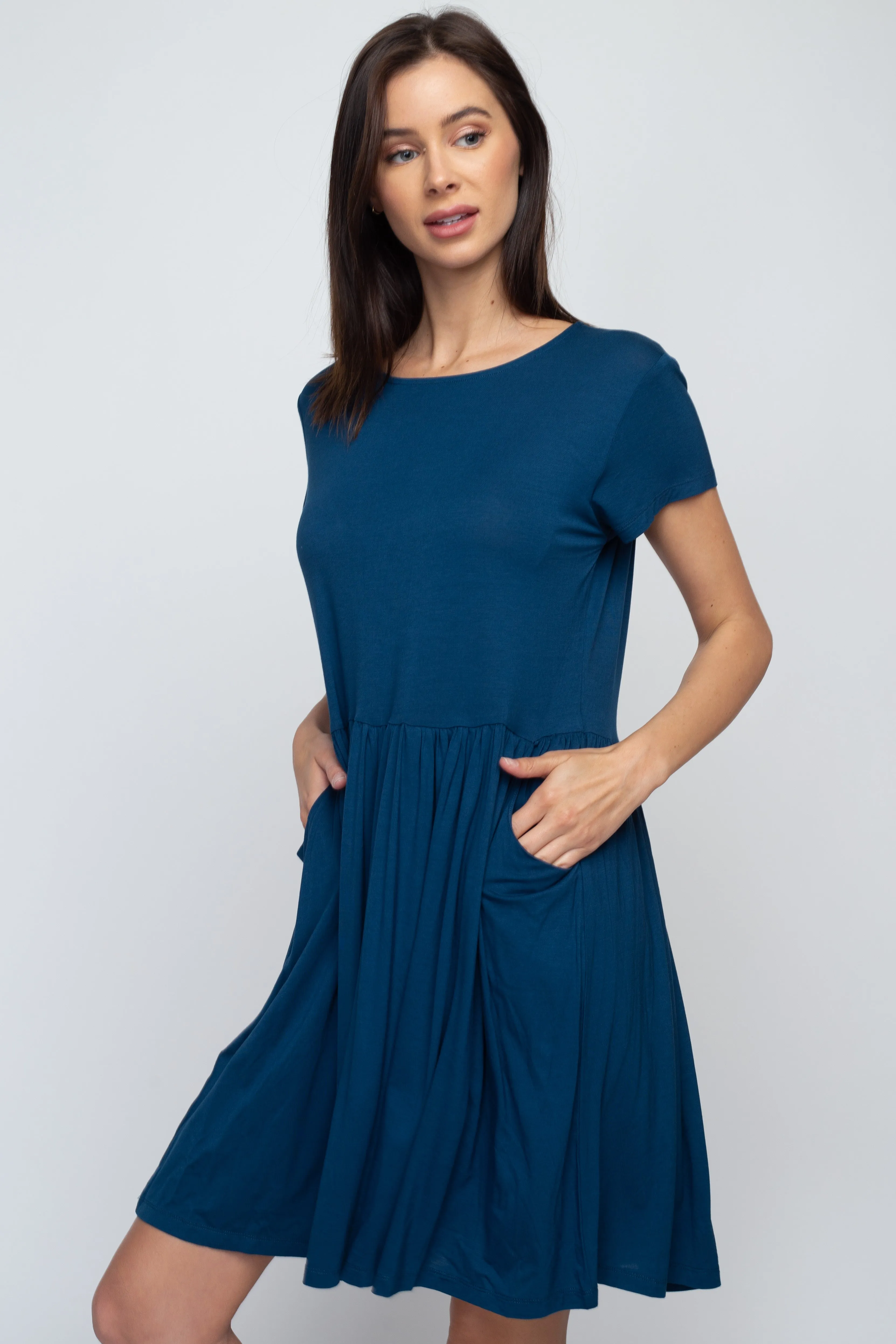 Babydoll Short Sleeve Swing Dress