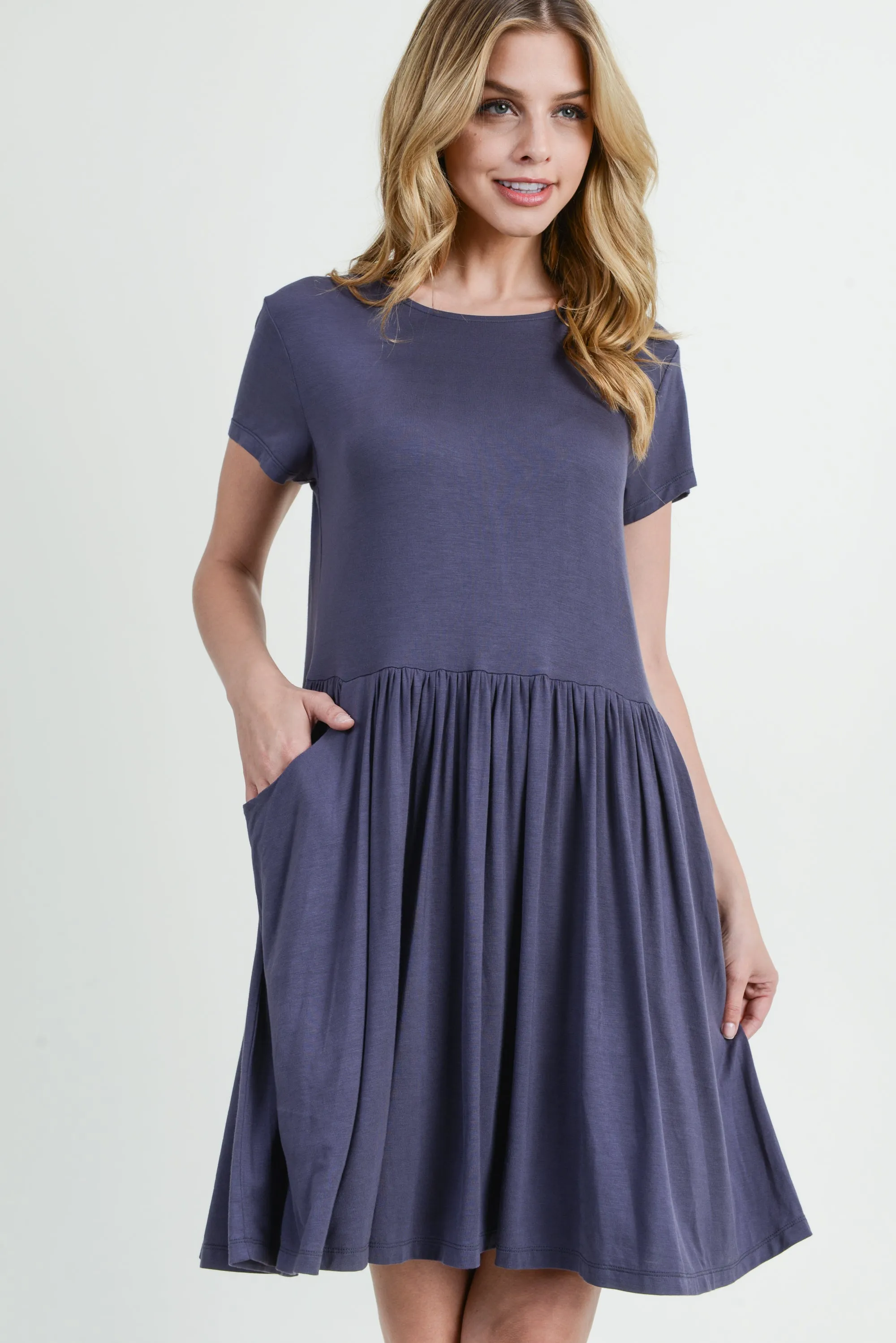 Babydoll Short Sleeve Swing Dress