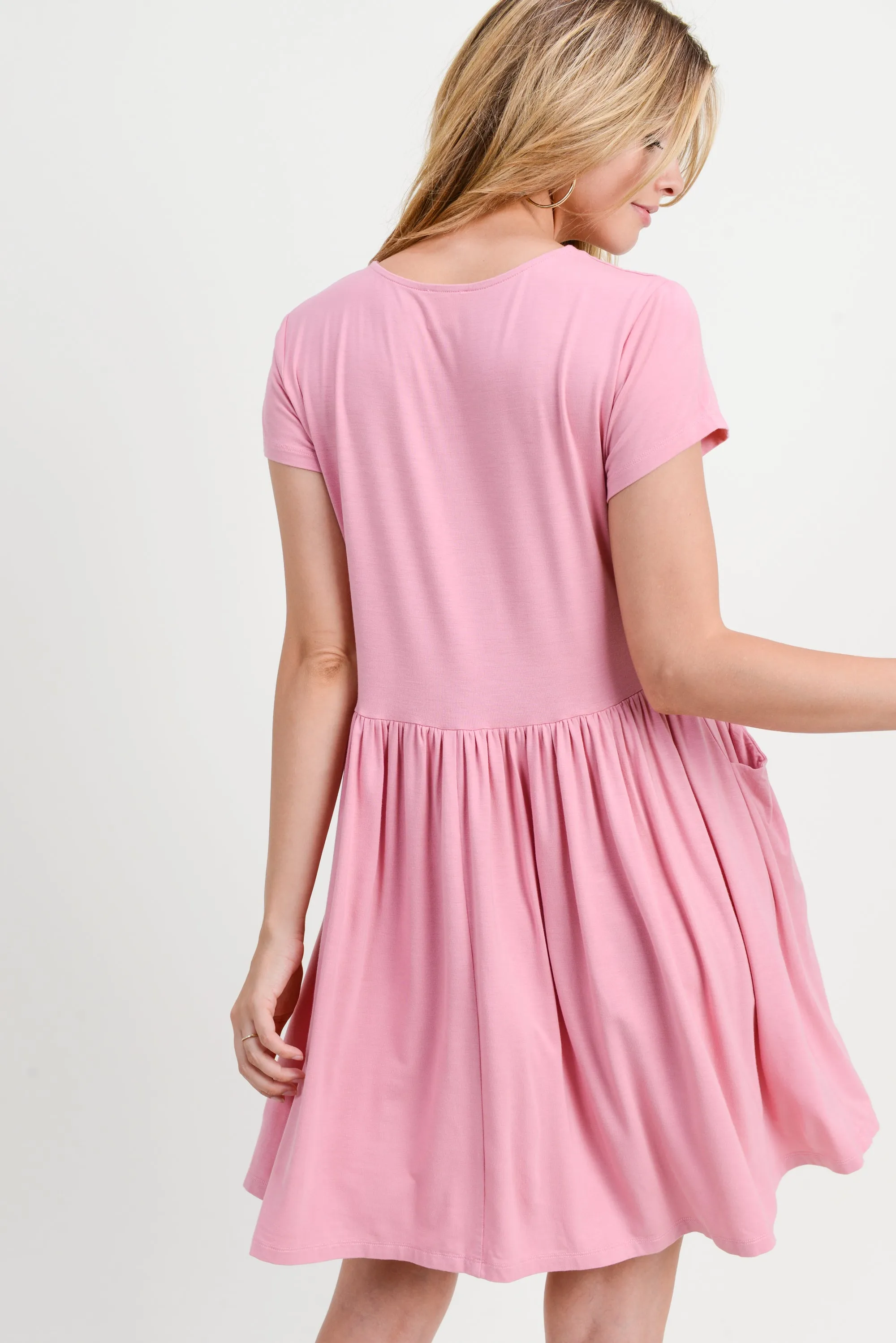 Babydoll Short Sleeve Swing Dress