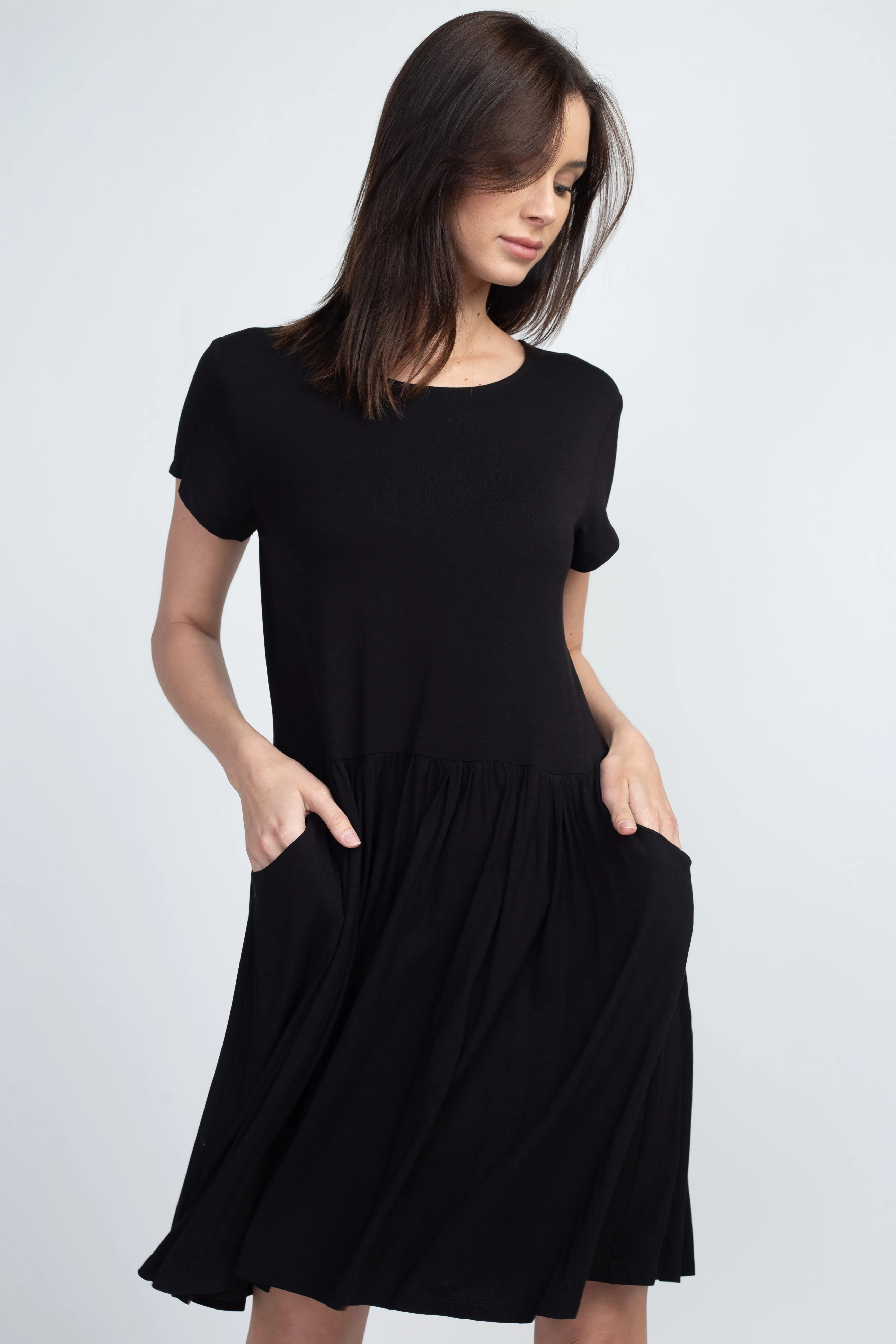 Babydoll Short Sleeve Swing Dress