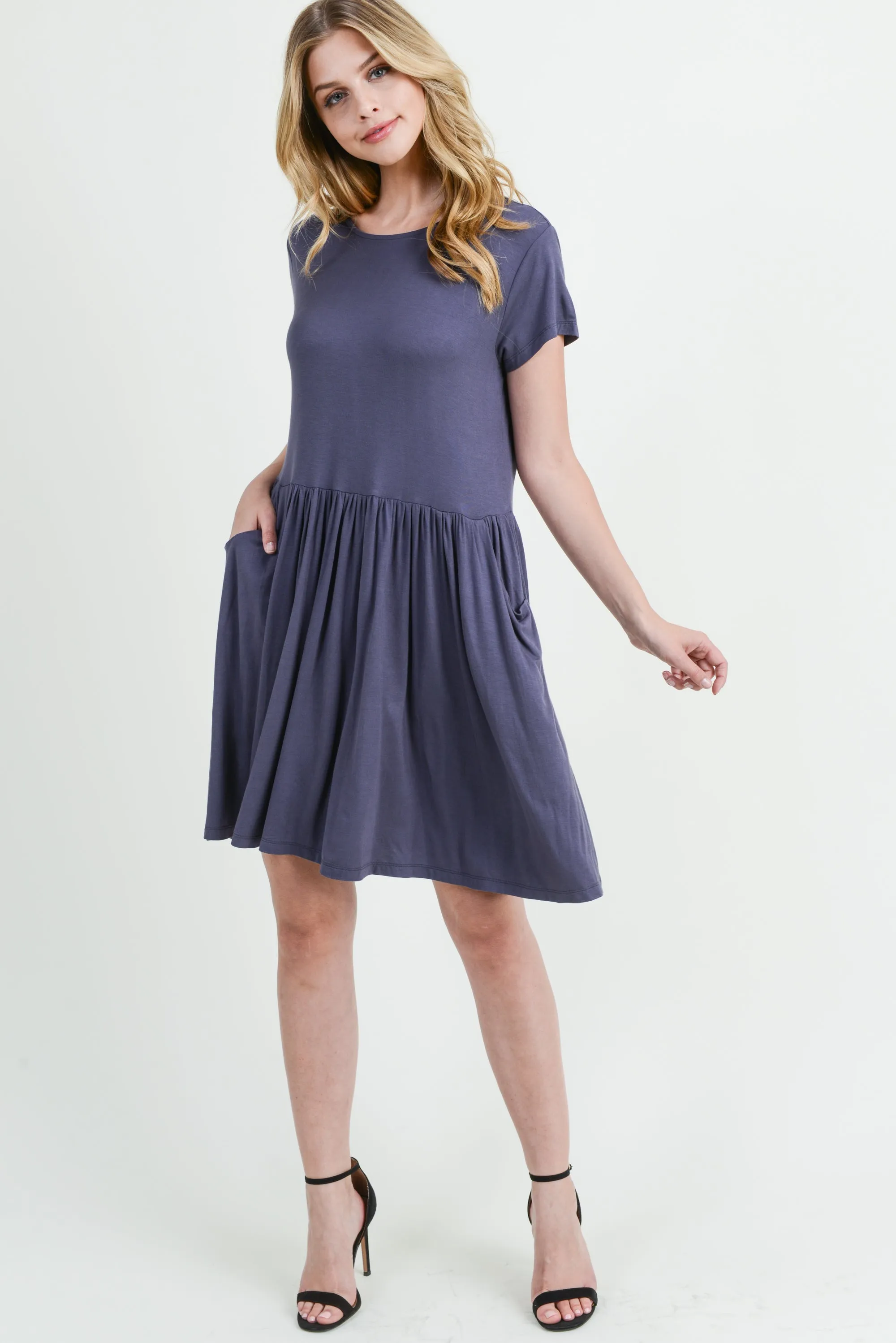 Babydoll Short Sleeve Swing Dress