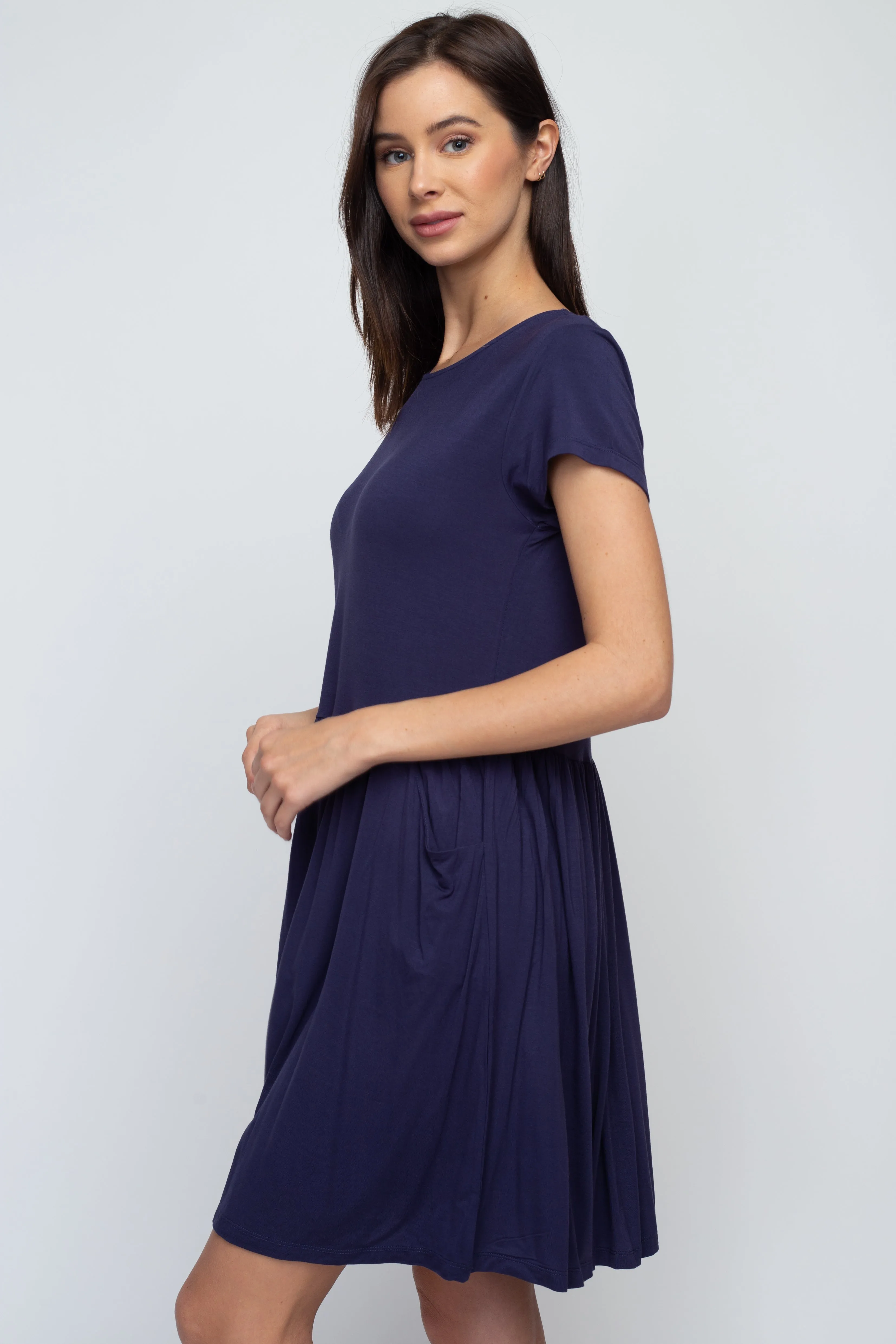 Babydoll Short Sleeve Swing Dress