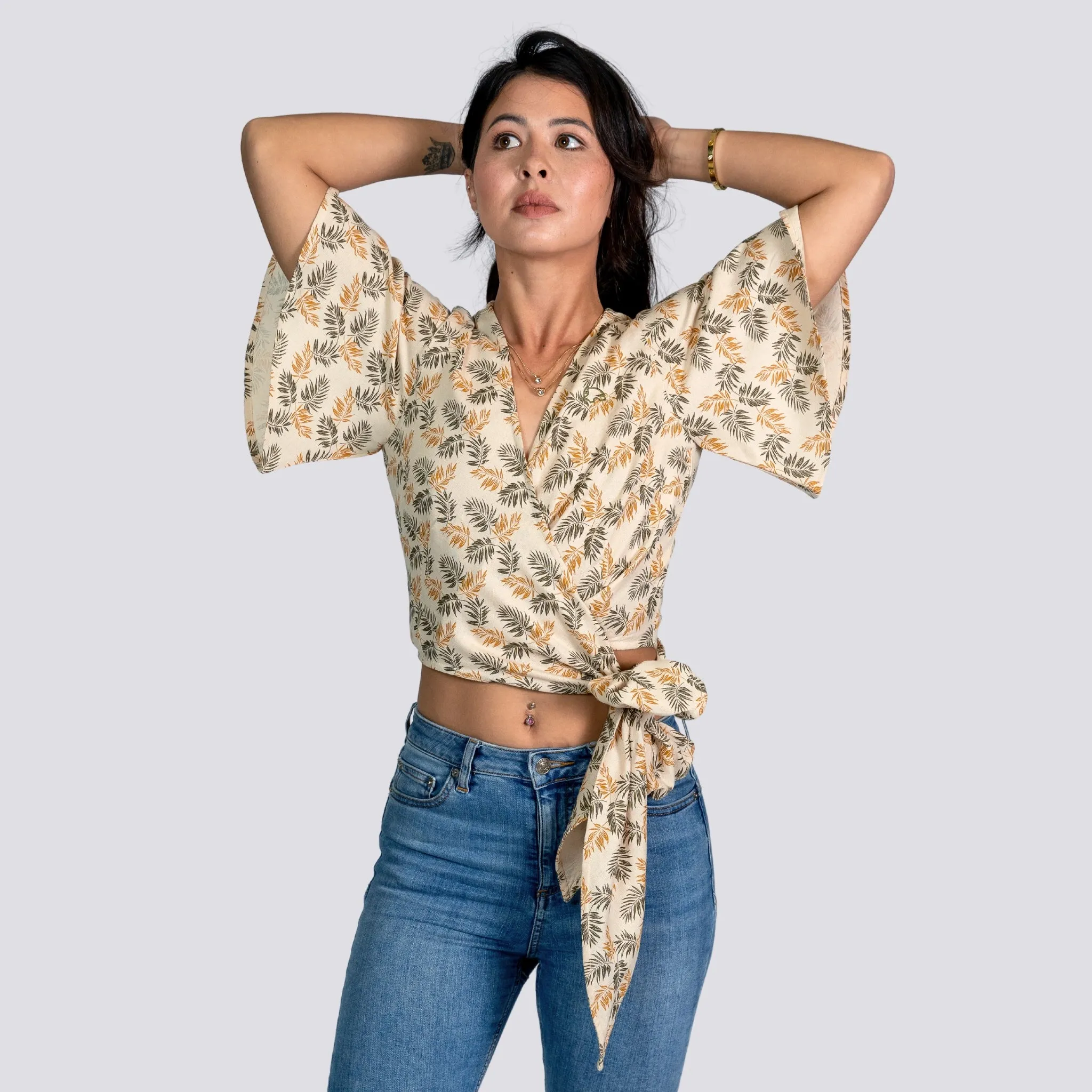 Biscuit Bliss Eco-Friendly Wrap Top | Sustainable Women's Tops