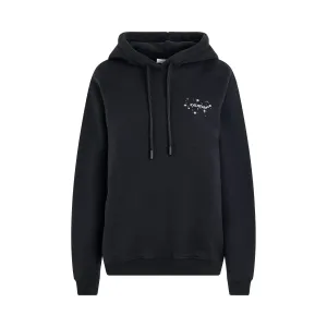 Bling Stars Arrow Regular Fit Hoodie in Black