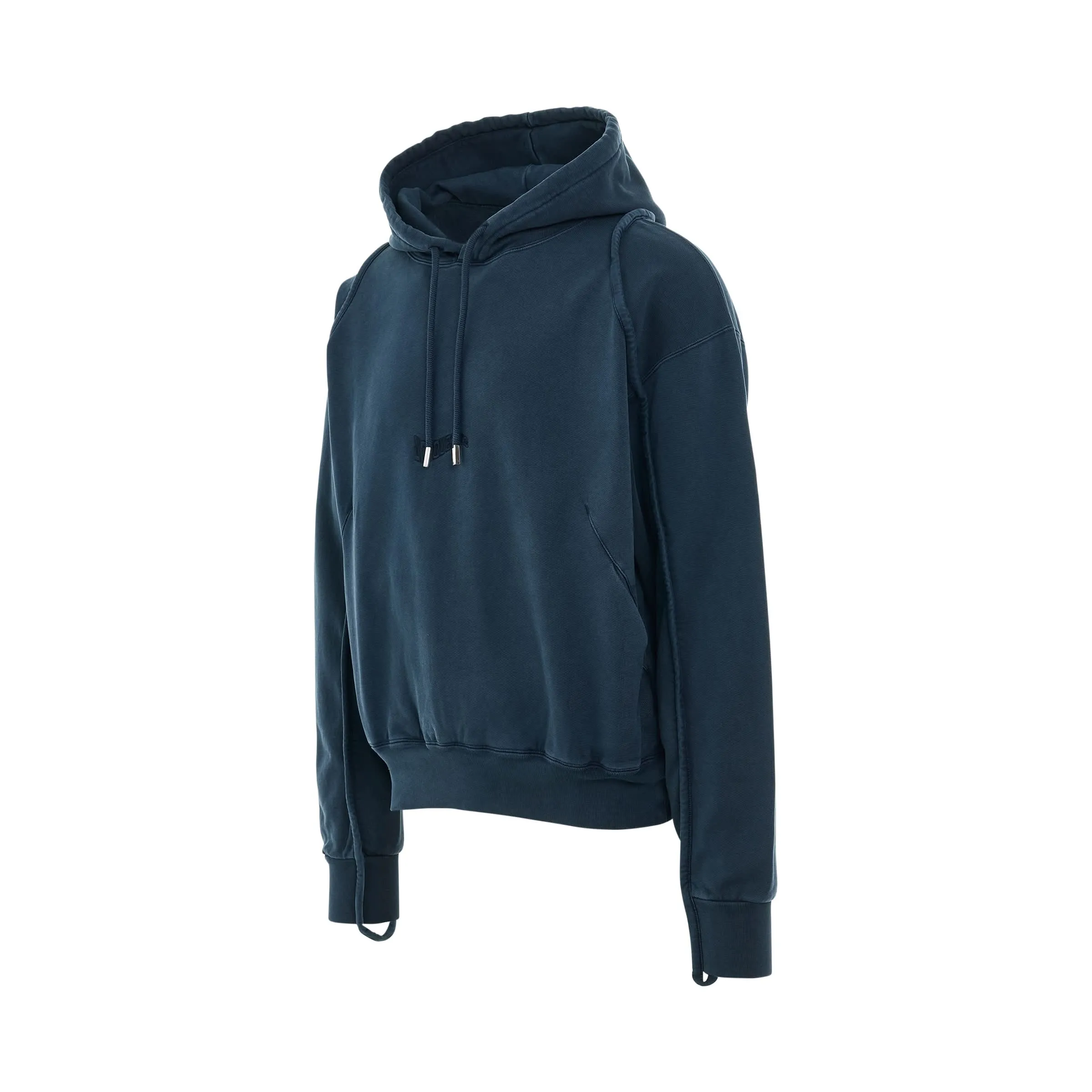 Camargue Warped Logo Hoodie in Dark Navy