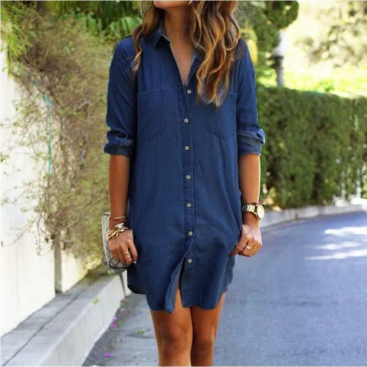 Casual Long Sleeve Loose Short Dress