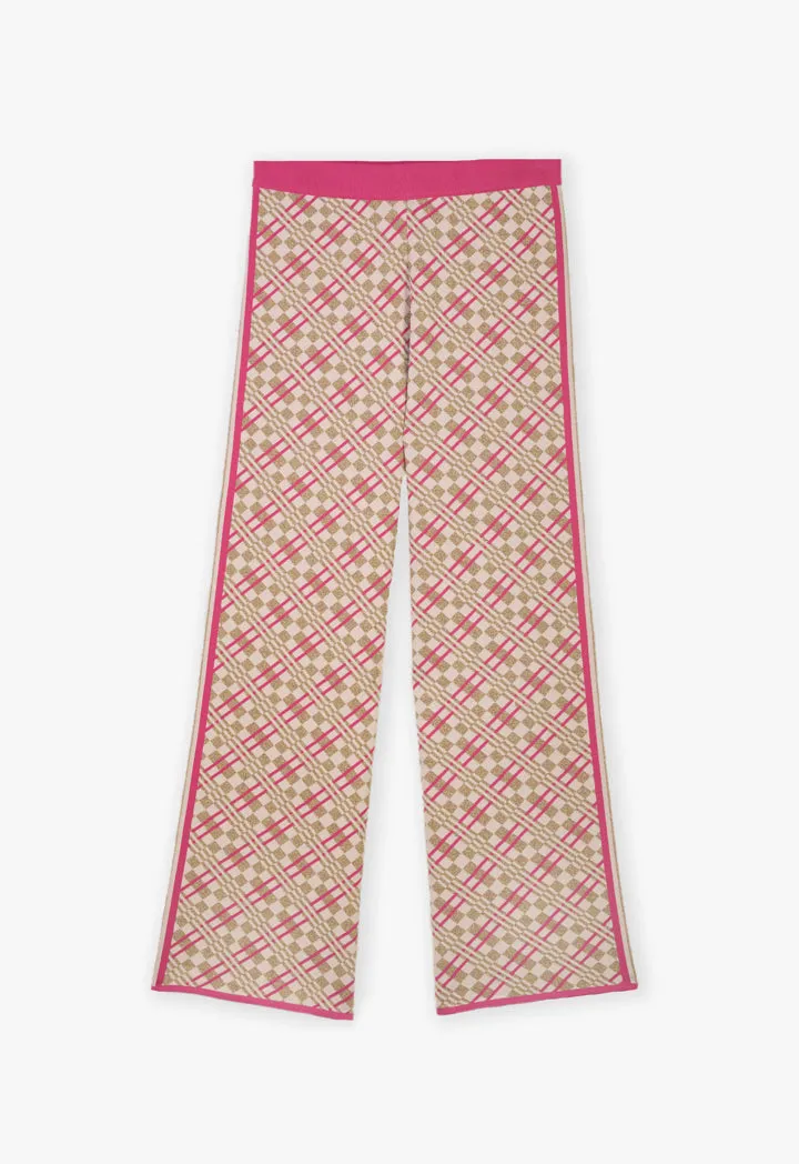 Choice Elasticated Waist Printed Trousers Multicolor