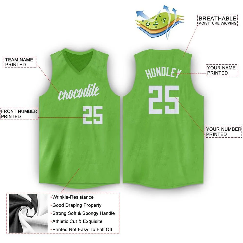 Custom  Green White Classic Tops Fashion Sportwear Basketball Jersey