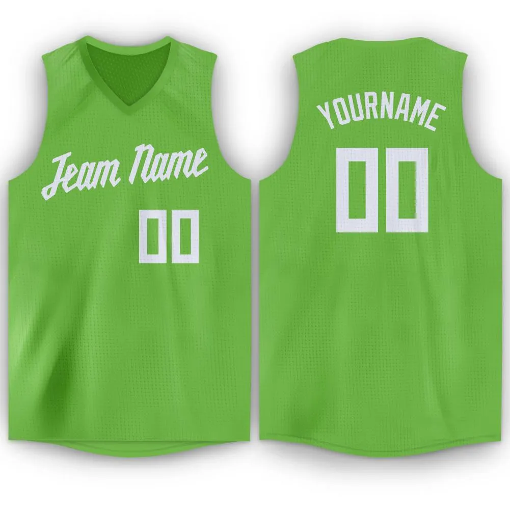 Custom  Green White Classic Tops Fashion Sportwear Basketball Jersey