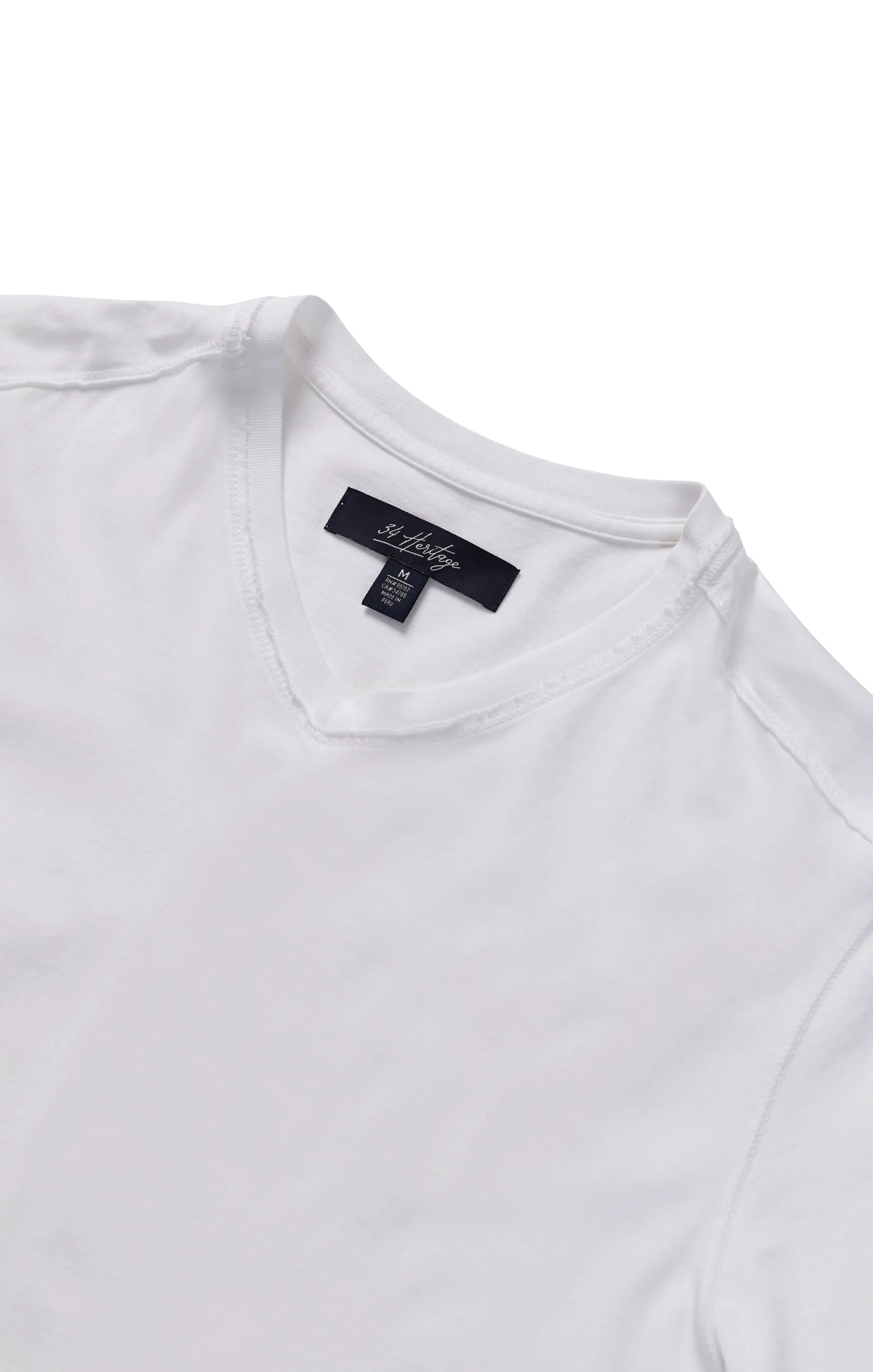 Deconstructed V-Neck T-Shirt in White