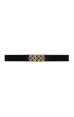 DECORATIVE CLASP BELT IN BLACK AND GOLD