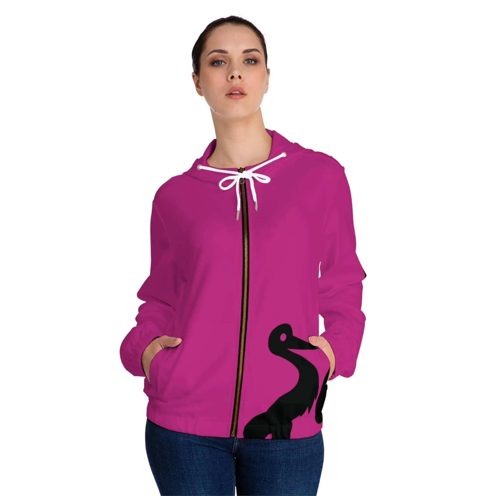 GRUMONH Women’s Full-Zip Hoodie Pink