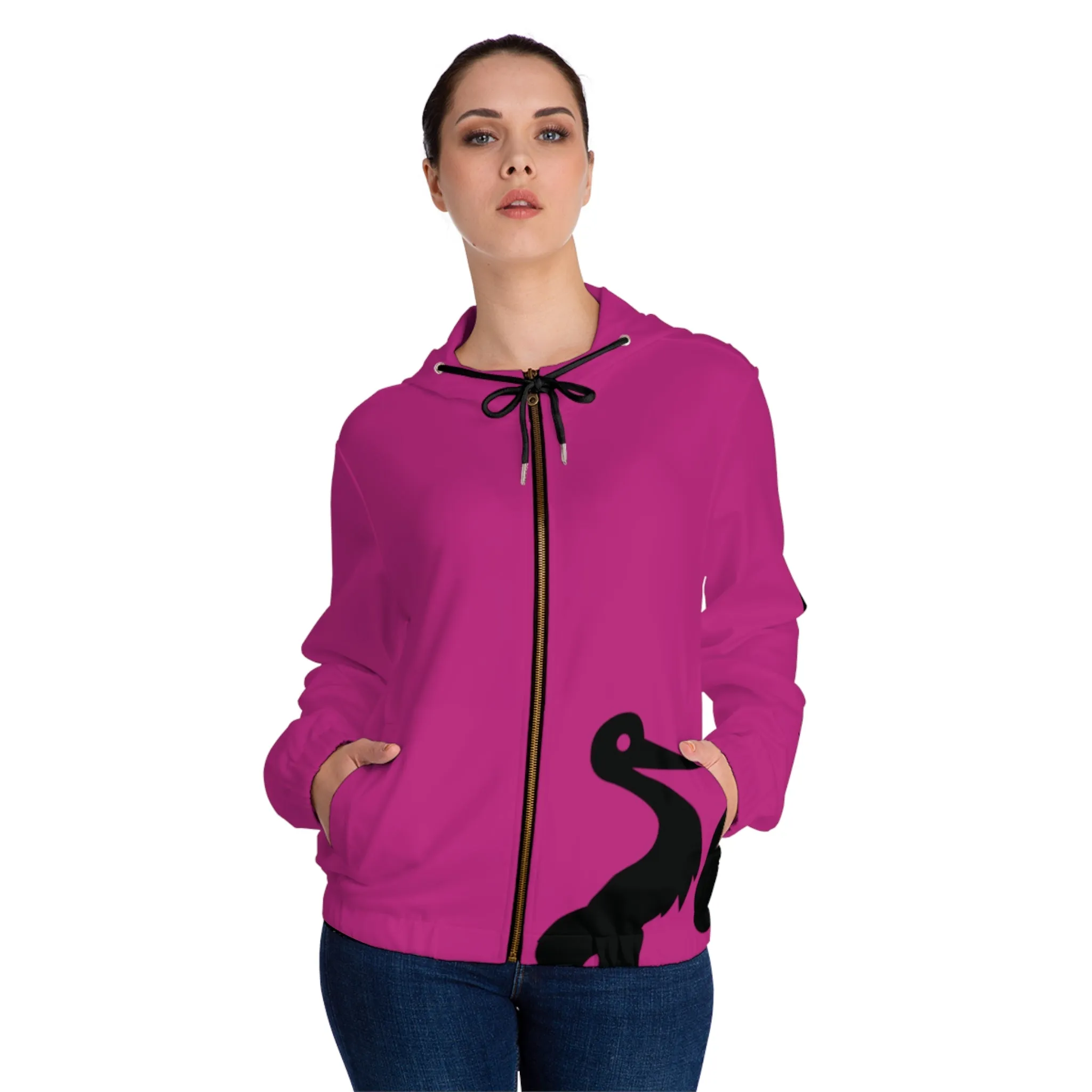 GRUMONH Women’s Full-Zip Hoodie Pink