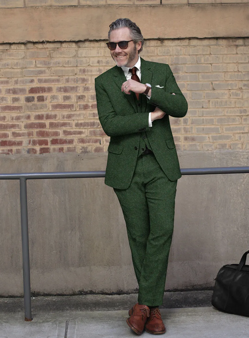 Harris Tweed Wide Herringbone Royal Green Suit