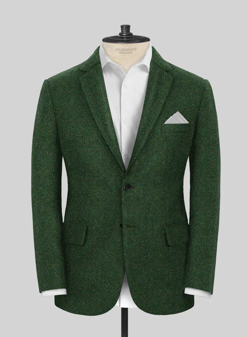 Harris Tweed Wide Herringbone Royal Green Suit