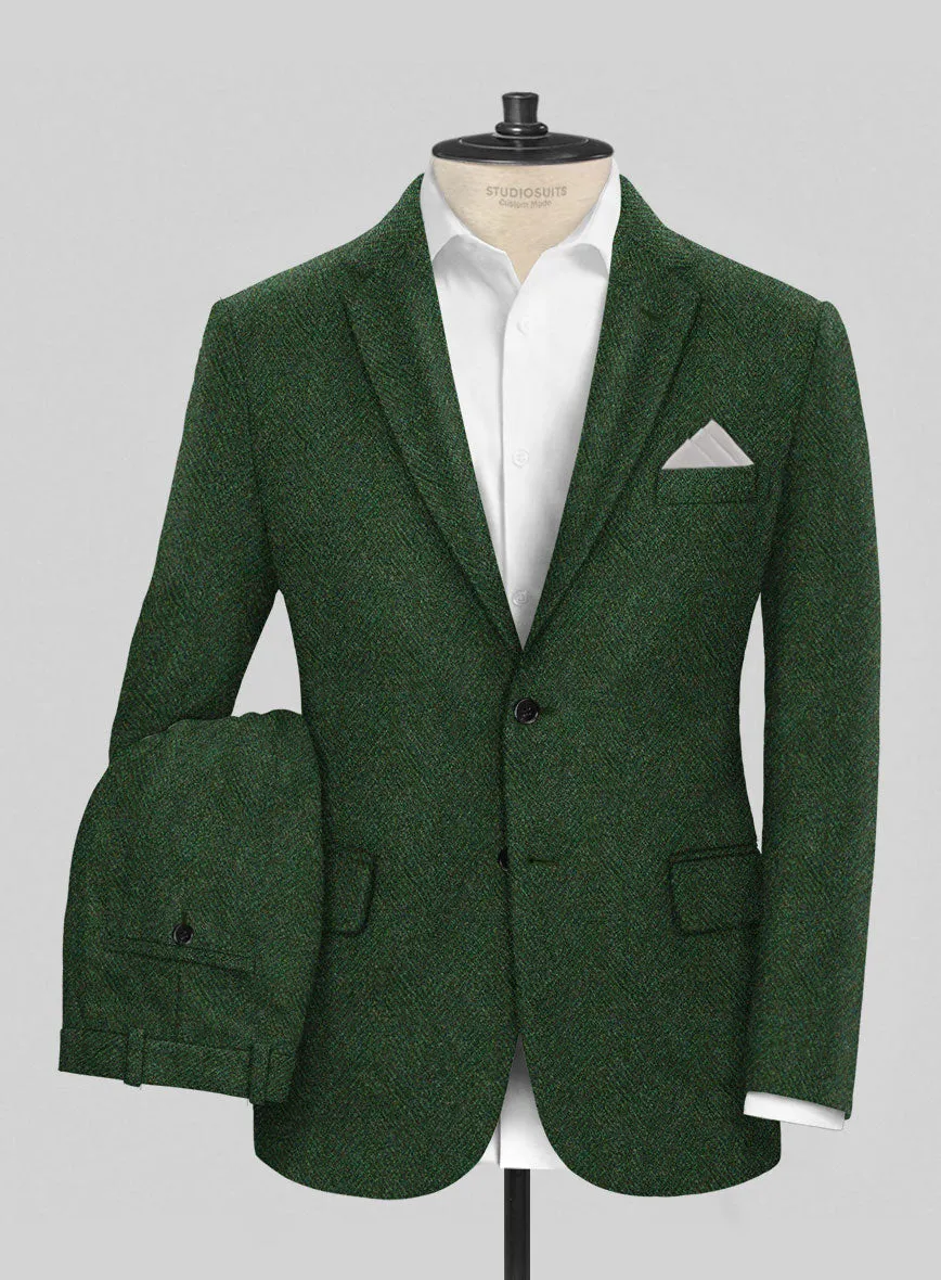 Harris Tweed Wide Herringbone Royal Green Suit