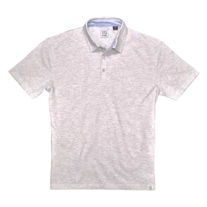 Heather Slub Jersey Polo, Pearl Grey