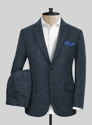 Highlander Heavy Blue Herringbone Tweed Suit