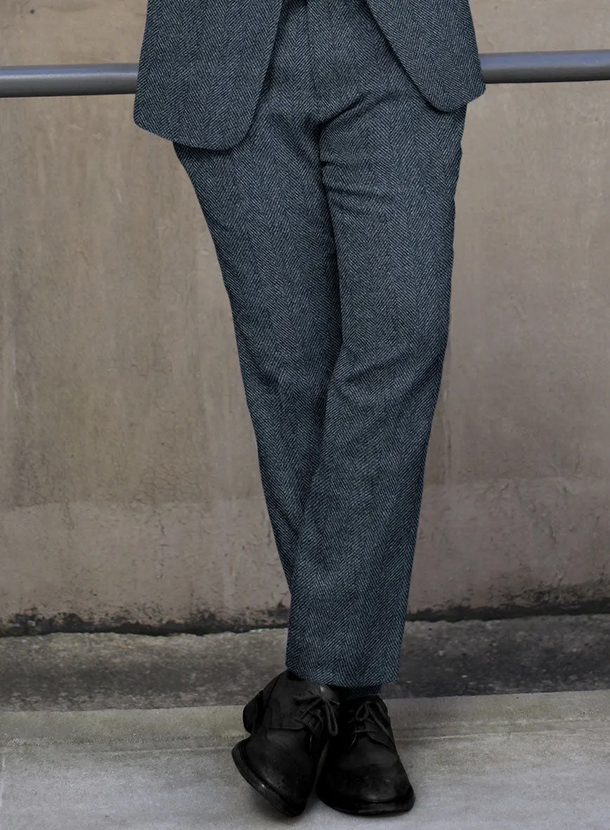 Highlander Heavy Blue Herringbone Tweed Suit