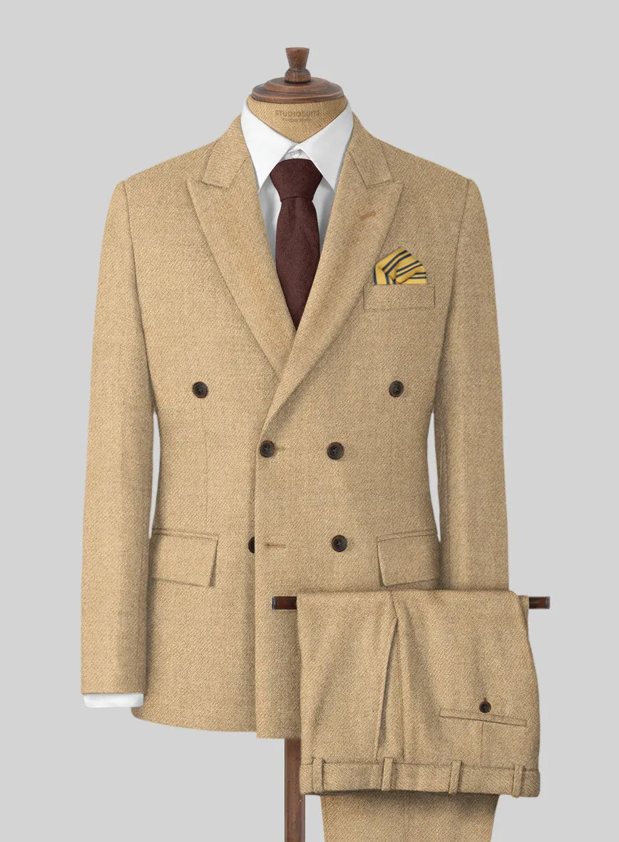 Highlander Sahara Beige Tweed Double Breasted Suit