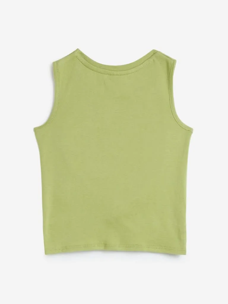 HOP Kids Green Sequinned Jess Tank Top