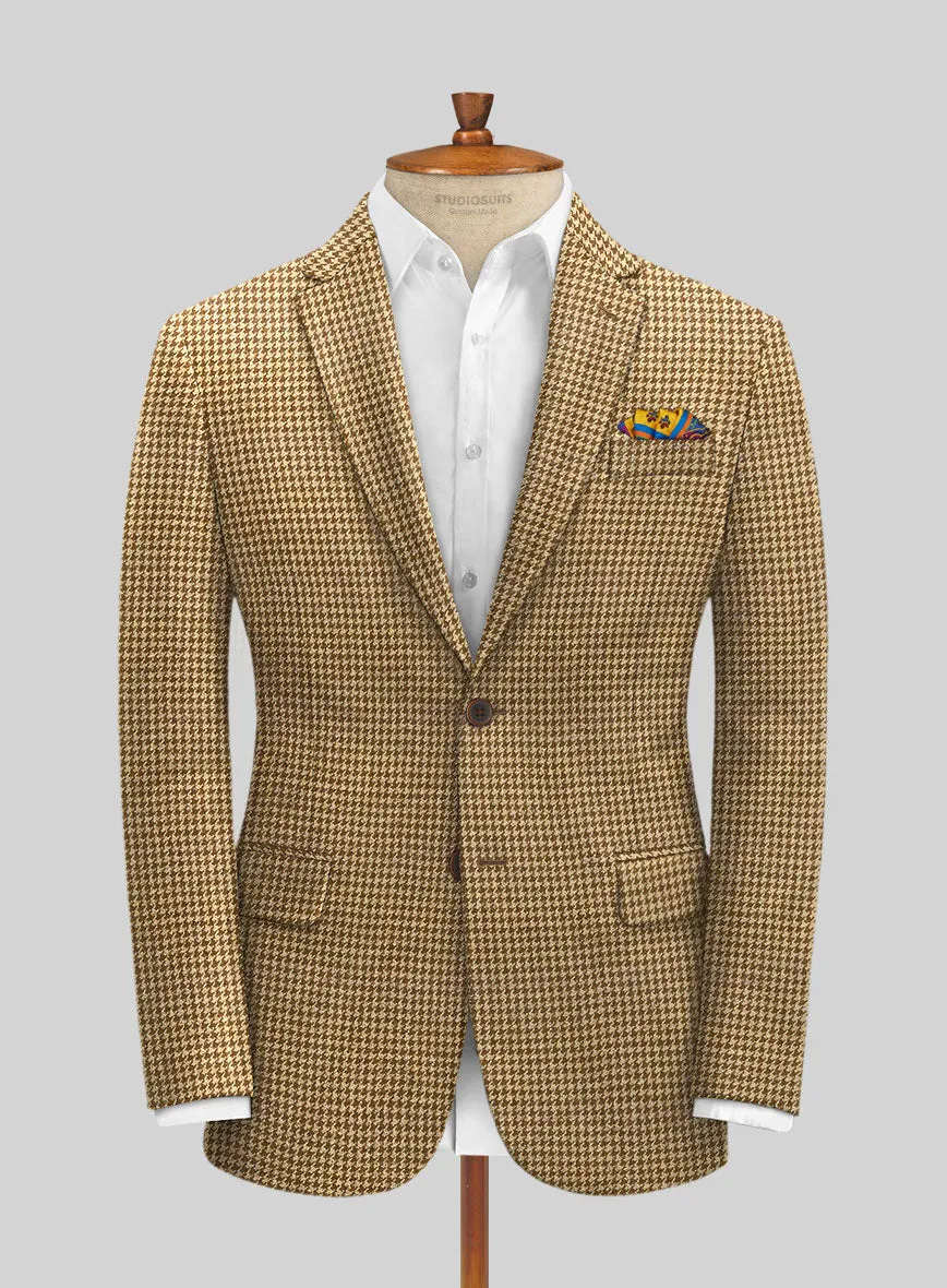 Italian Brown Houndstooth Tweed Suit