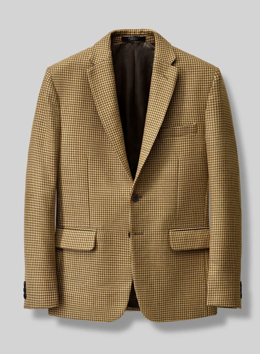 Italian Brown Houndstooth Tweed Suit