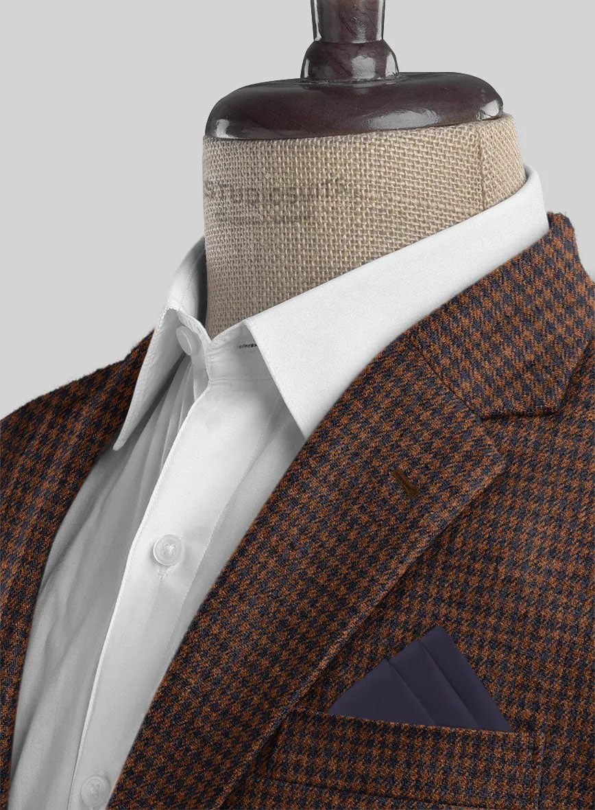 Italian Dark Brown Houndstooth Tweed Suit