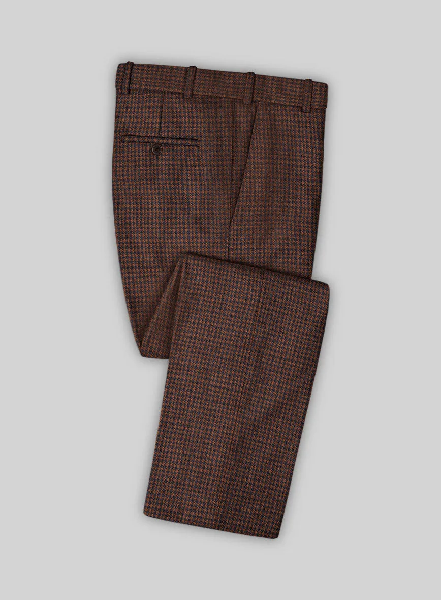 Italian Dark Brown Houndstooth Tweed Suit