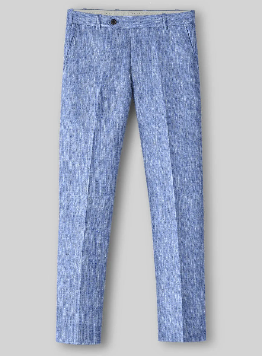 Italian Nile Blue Linen Suit