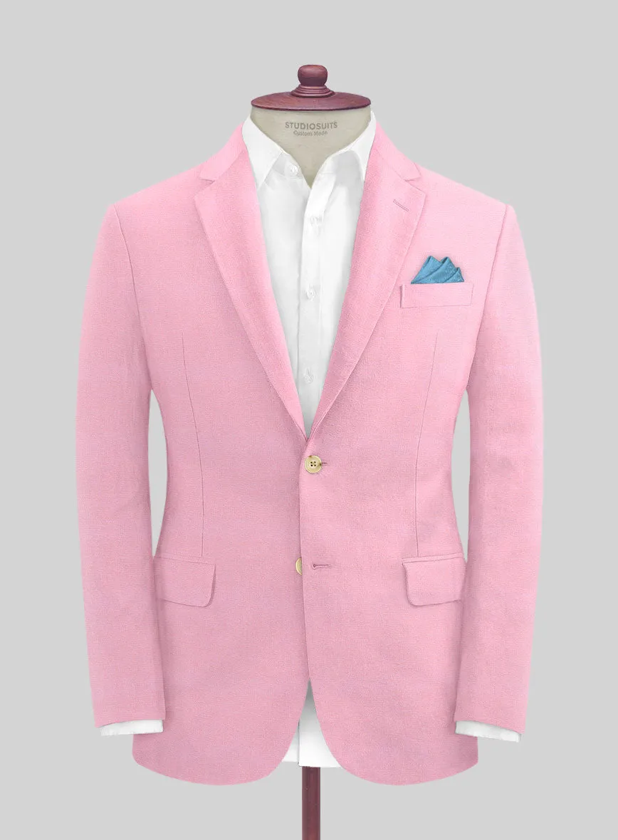 Italian Prato Pink Linen Suit