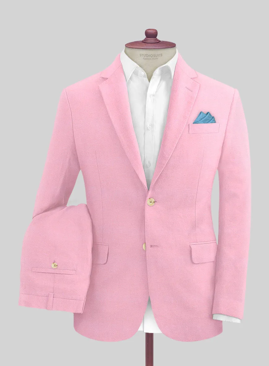 Italian Prato Pink Linen Suit