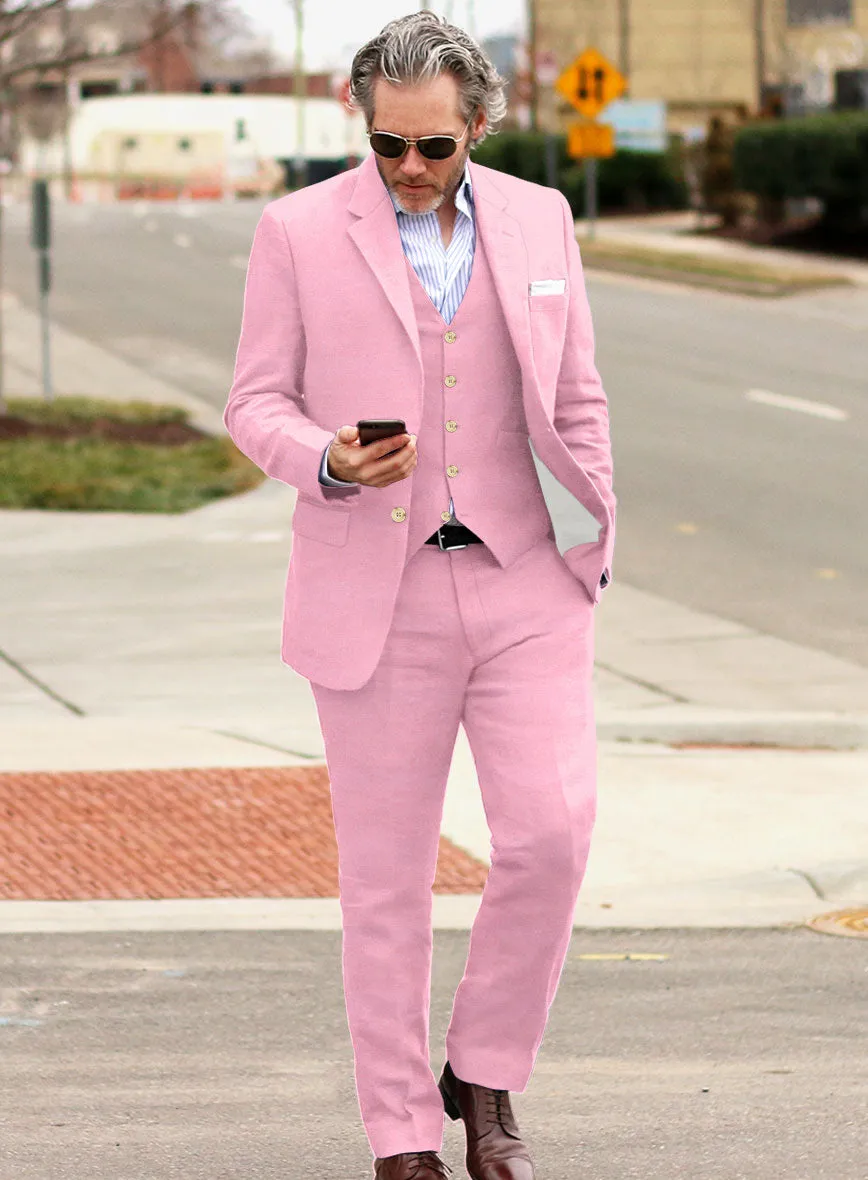 Italian Prato Pink Linen Suit