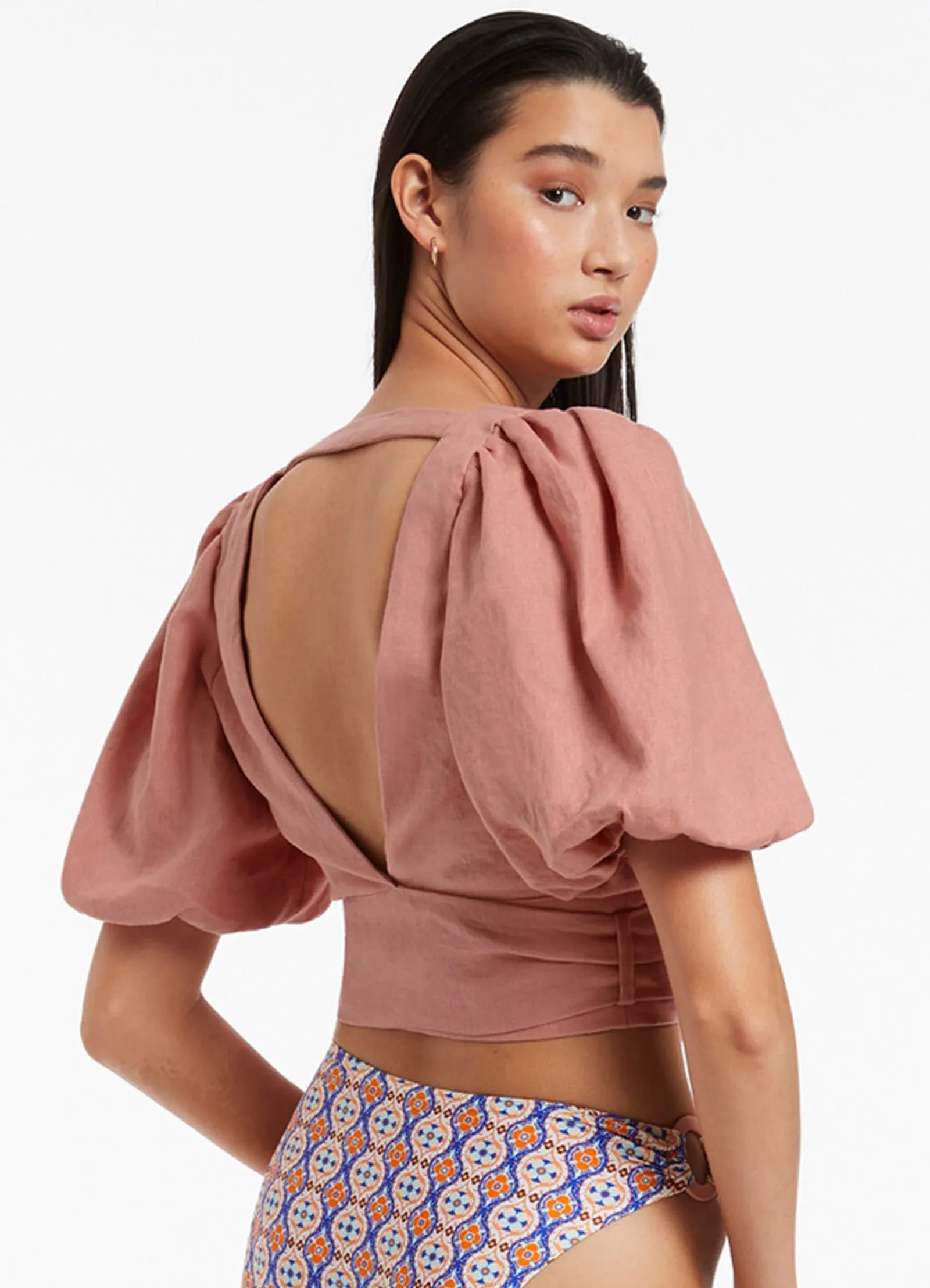 Jetset Puff Sleeve Top - Musk