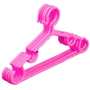 Kuber Industries Plastic 5 Pieces Baby Hanger Set for Wardrobe (Pink) -CTKTC039138