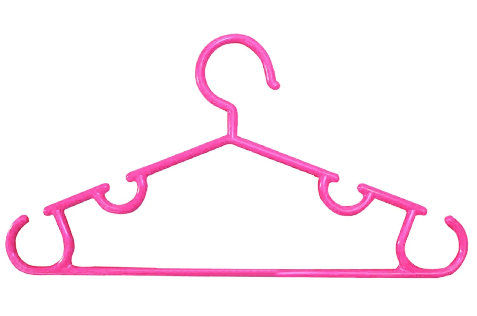 Kuber Industries Plastic 5 Pieces Baby Hanger Set for Wardrobe (Pink) -CTKTC039138