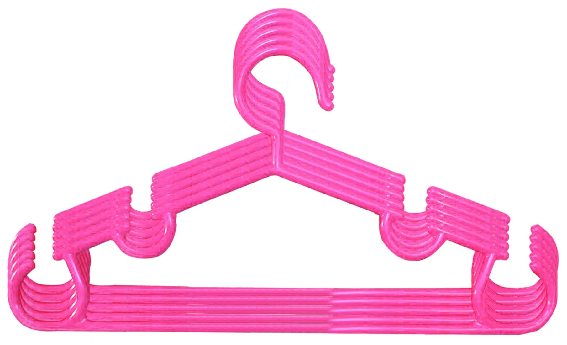 Kuber Industries Plastic 5 Pieces Baby Hanger Set for Wardrobe (Pink) -CTKTC039138