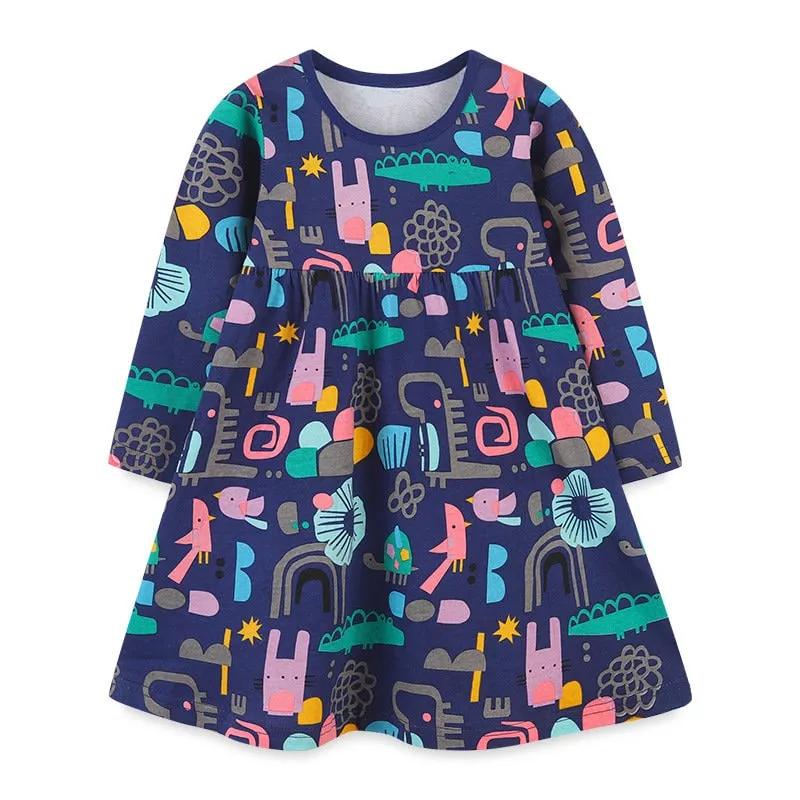 Long Sleeve Cute Sea Life Girl Dresses