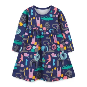 Long Sleeve Cute Sea Life Girl Dresses