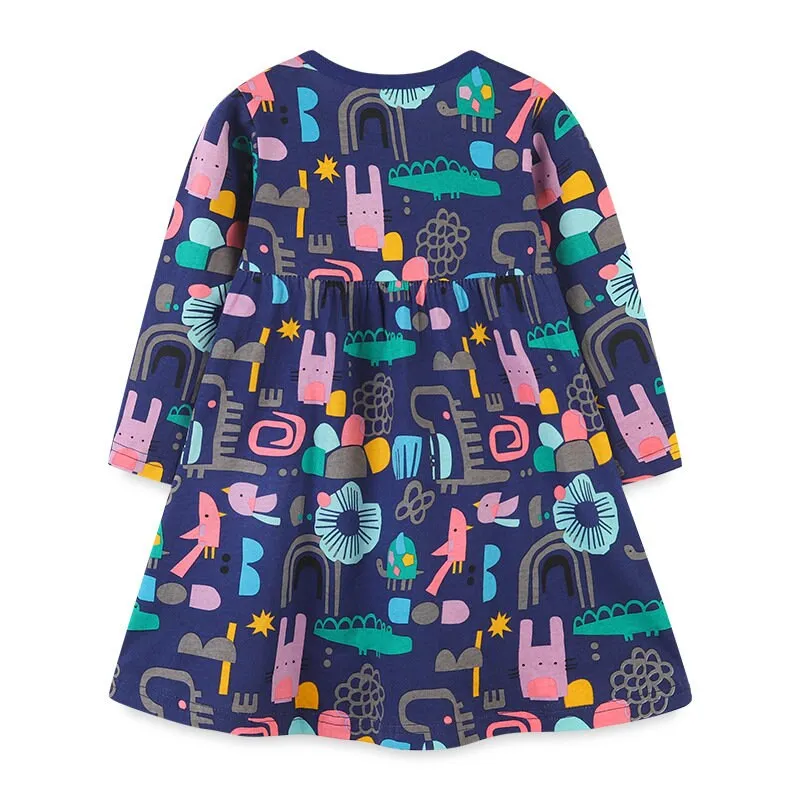 Long Sleeve Cute Sea Life Girl Dresses