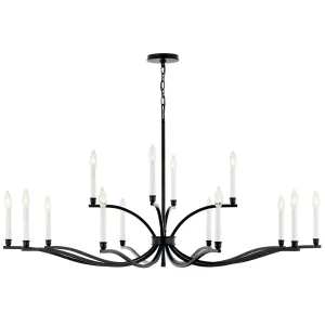 Malene 53" 14-Light Chandelier, Black Finish