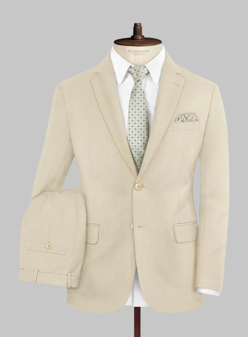 Marco Stretch Light Beige Wool Suit